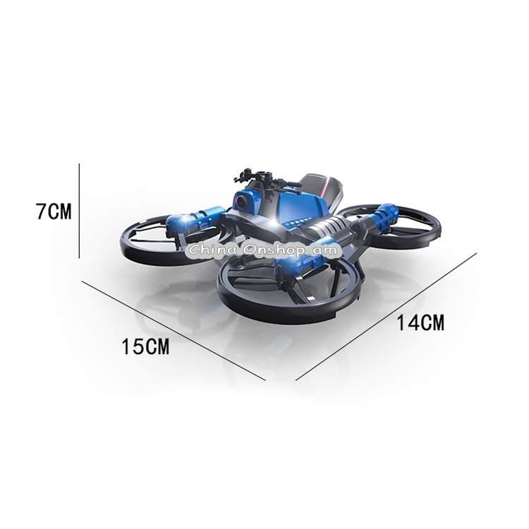 H6 2 In 1 Deformed Motorcycle Folding Quadcopter Remote Control Flying Toy