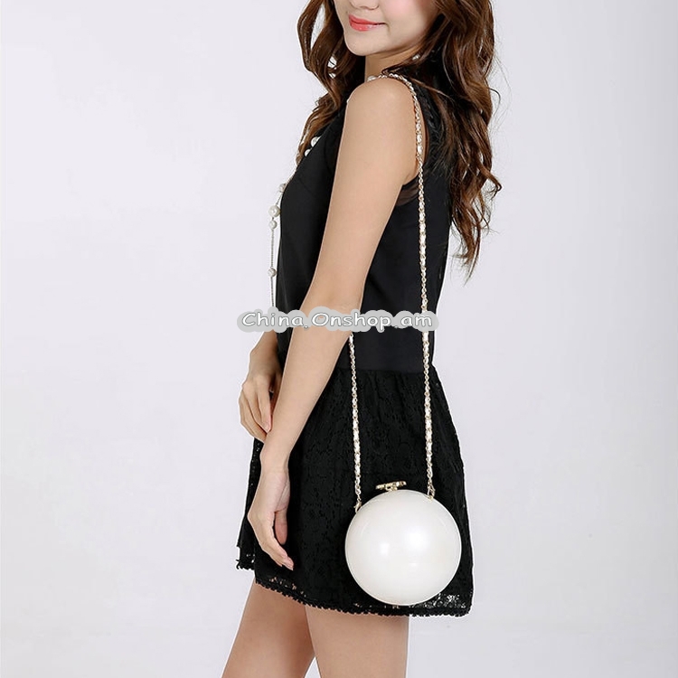Mini Shoulder Diagonal Dinner Acrylic Pearl Chain Bag