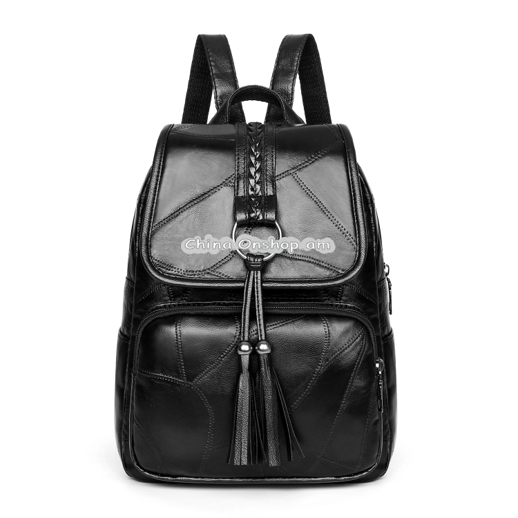 PU Sheepskin Double Shoulders Bag School Travel Backpack Bag