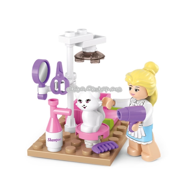 Pet Beauty Puzzle Assembled Building Blocks Children Fighting Toy Girl Pink Dream Series