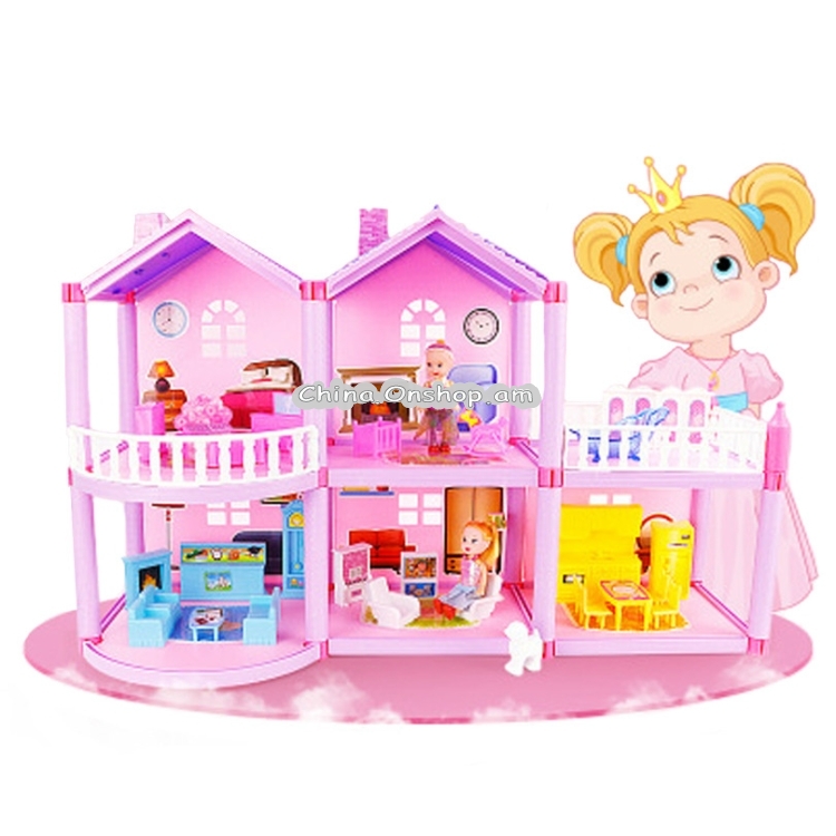 Հավաքվող մանրակերտ տնակ Princess Doll House 