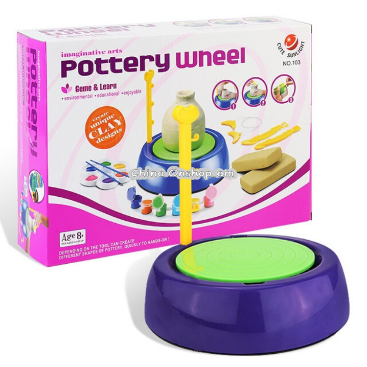 Portable Mini DIY Manual Electric Porcelain Pottery Children Art Education Crafts Christmas Gifts