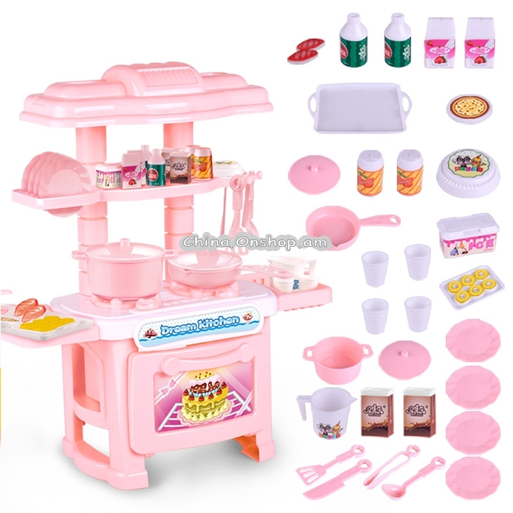 Miniature Kitchen Plastic Pretend Play Children Kids Toys for Girls Boys Simulation Cooking Cookware Kitchen Toys Set