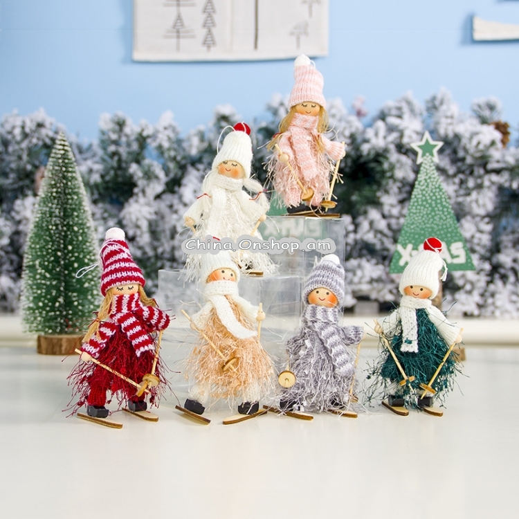 Christmas Wool Tassel Ski Doll Accessories Scene Decoration