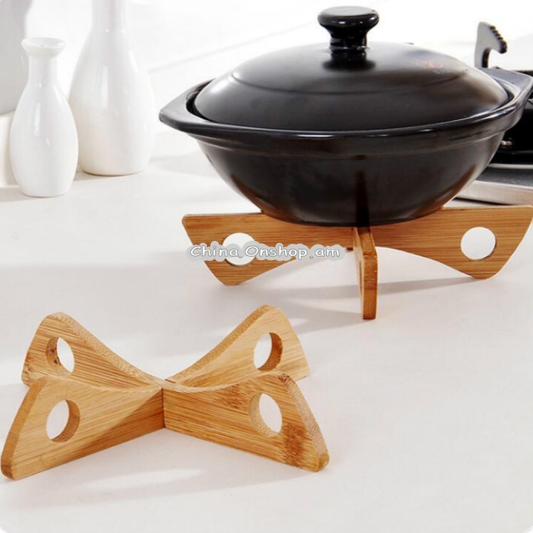Tray Rack Detachable Wood Table Mat Kitchen Pot Heat Insulated Cooling Dish Potholders Gadget Holder