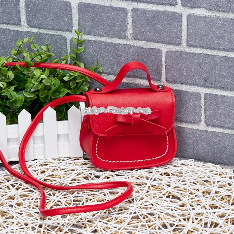 Cute PU Kids Bag Coin Pouch Baby Wallet Shoulder Bag(Red)