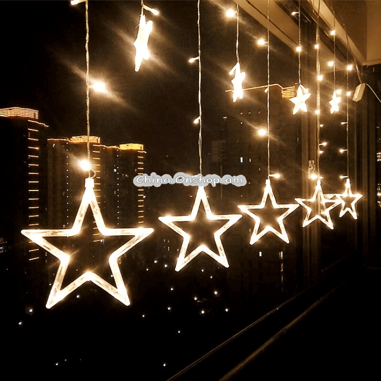 220V EU Plug LED Star Light Christmas lights Indoor/Outdoor Decorative Love Curtains Lamp For Holiday Wedding Party lighting