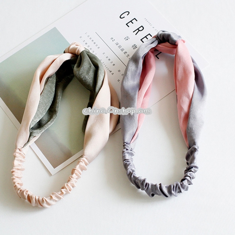 Fashion Simple Cross Bow Patchwork Women Elegant Elastic Headband Hair Holder Ornament Bandanas Hairbands