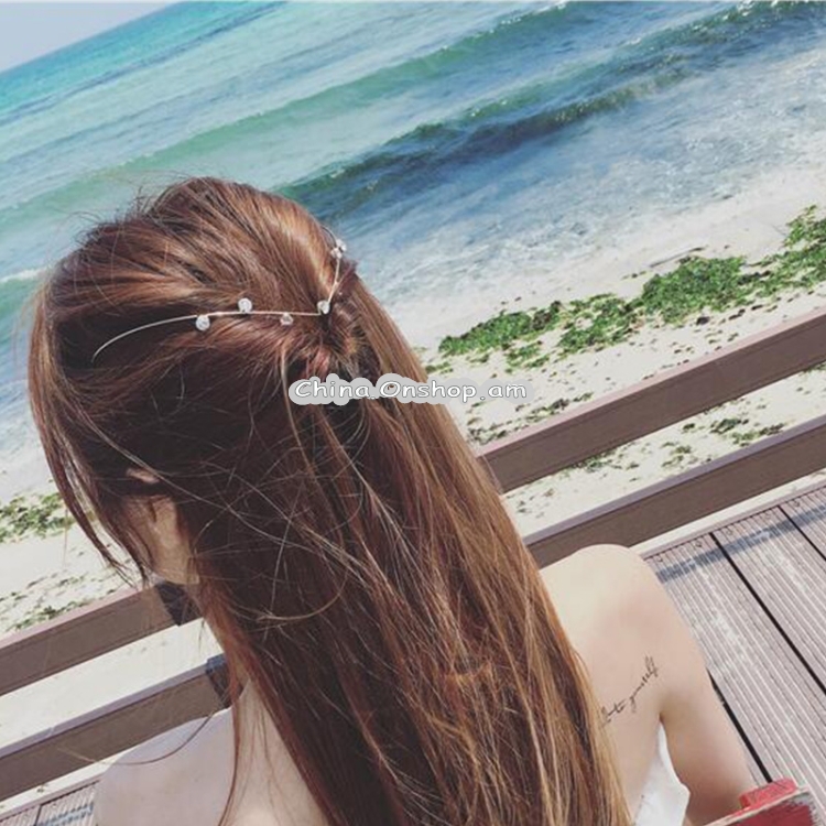 Women Fashion Headbands Crystal Alloy Hairbands Back Holder