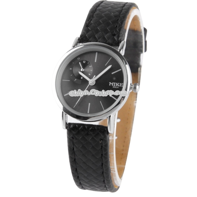 Black Dial Women Quartz Leather Watch / Couple Watch (8062A)
