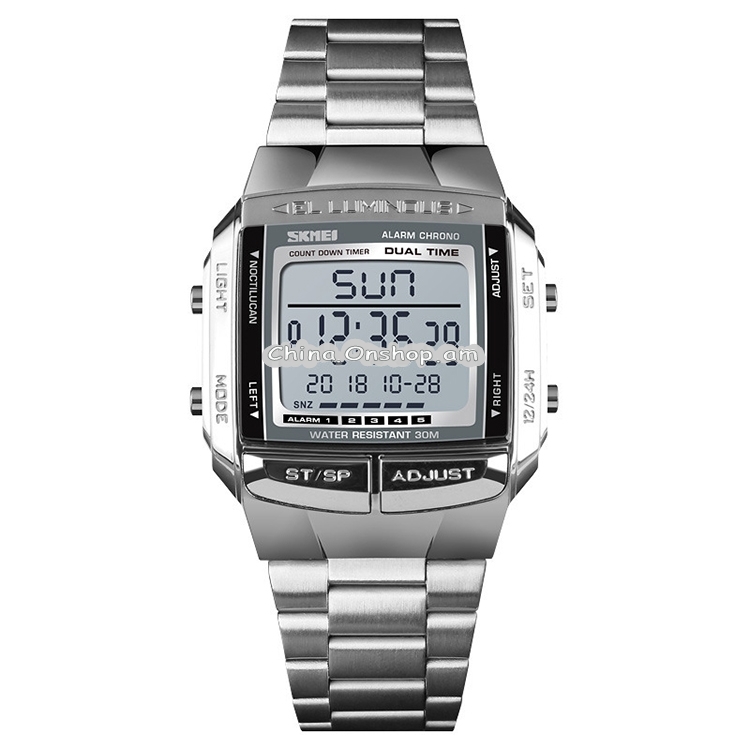 SKMEI 1381 Multifunctional Men Outdoor Business Sport Noctilucent Waterproof Digital Wrist Watch