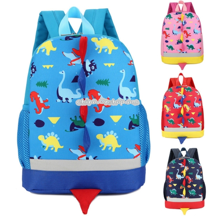 Backpack Cute Cartoon Dinosaur School Bags for Children(Navy)