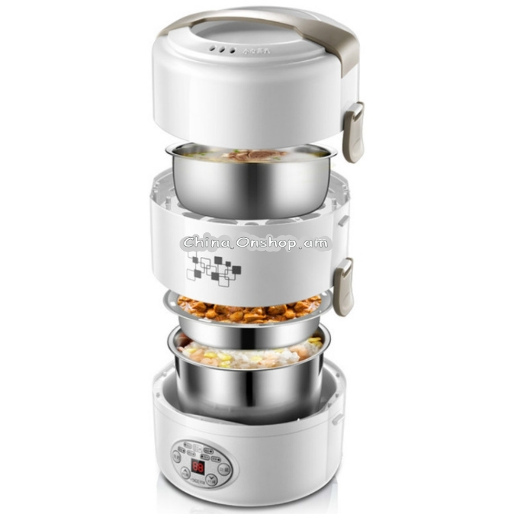 Yoice 220V Multi-function Electric Lunch Box Three-layer Stainless Steel Inner Rice Cooker