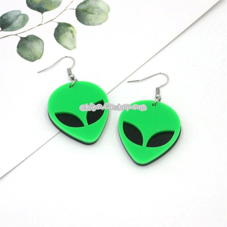 Pairs Women Fashion Acrylic Alien Earrings