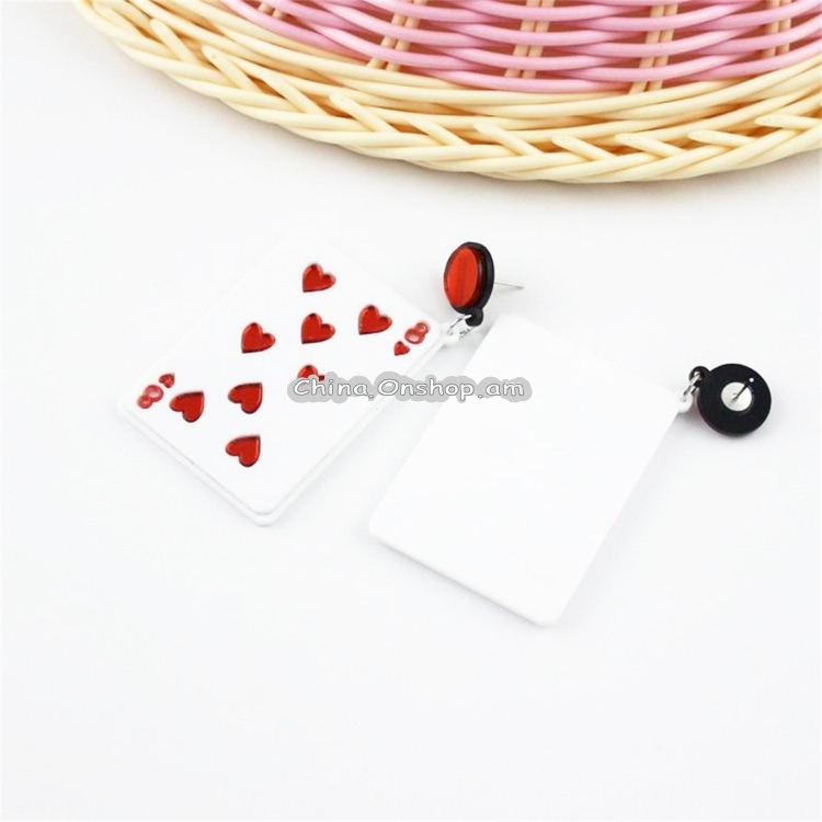 Women Fashion Acrylic Poker Earrings