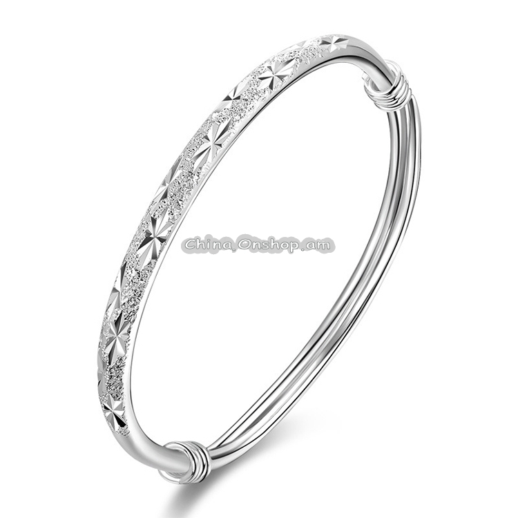 Women Fashion S999 Sterling Silver Gypsophila Retractable Bracelet