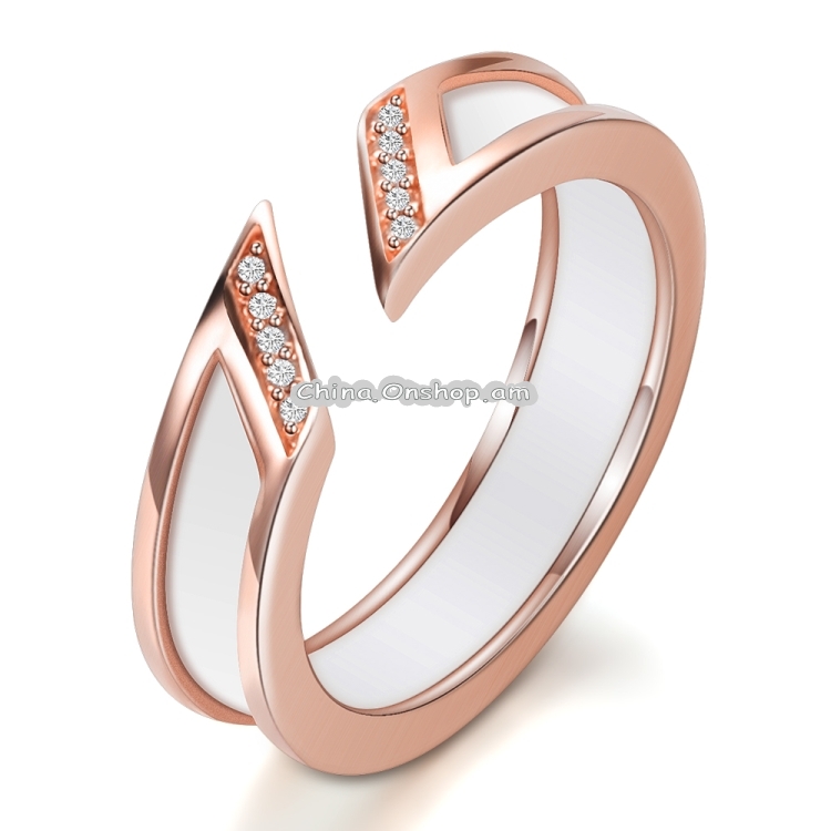 Women Fashion Zircon Metal Wedding Open Rings