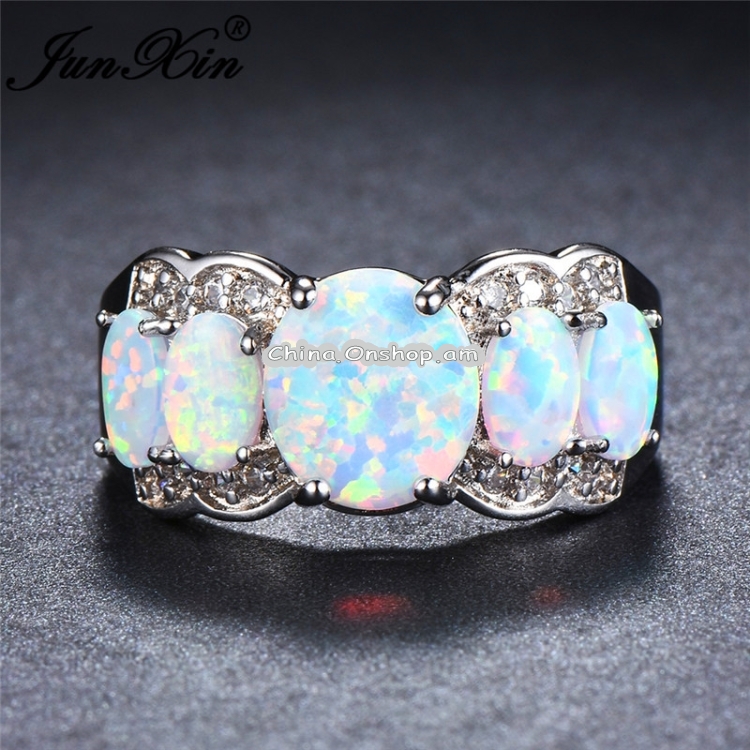 Women Fashion Five Oval Edge Diamond Rings