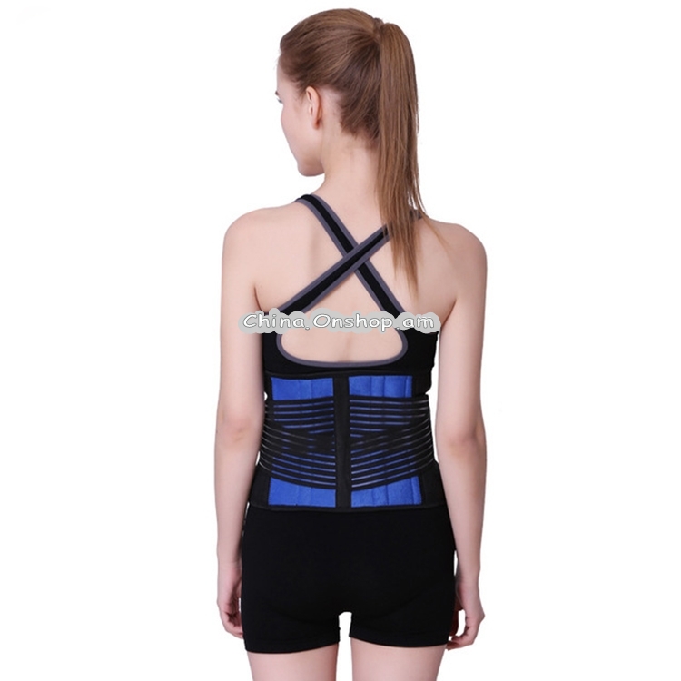 Black Blue Elastic Neoprene Warm Waist Protector Adjustable Waist Belt