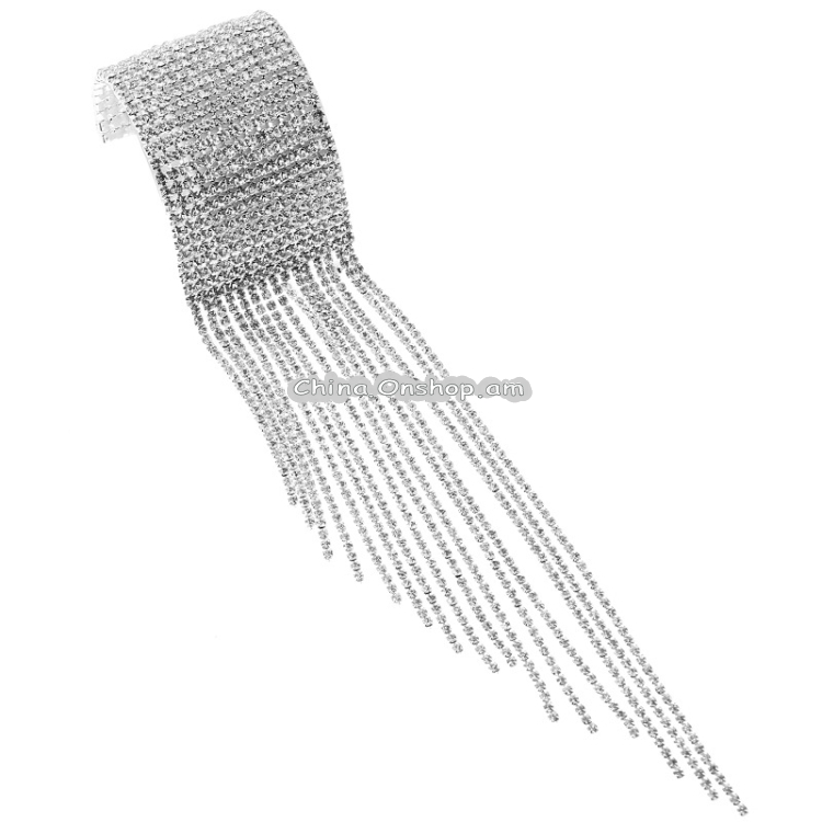 European and American Luxury Fashion Multi-row Shining Diamond Tassel Nightclub Stage Performance Bracelet Jewelry