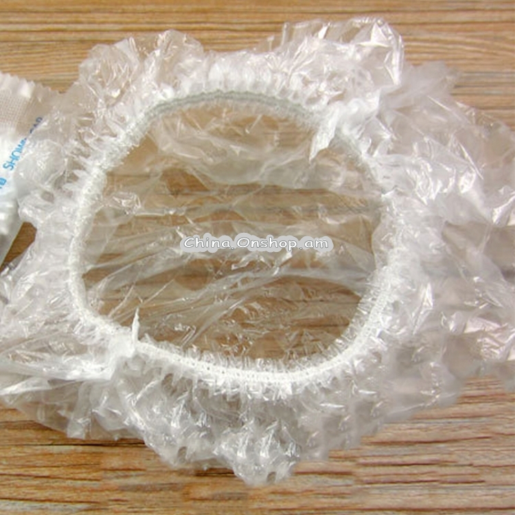 100 PCS Disposable Hotel/Hair Salon Waterproof Clear Shower Caps