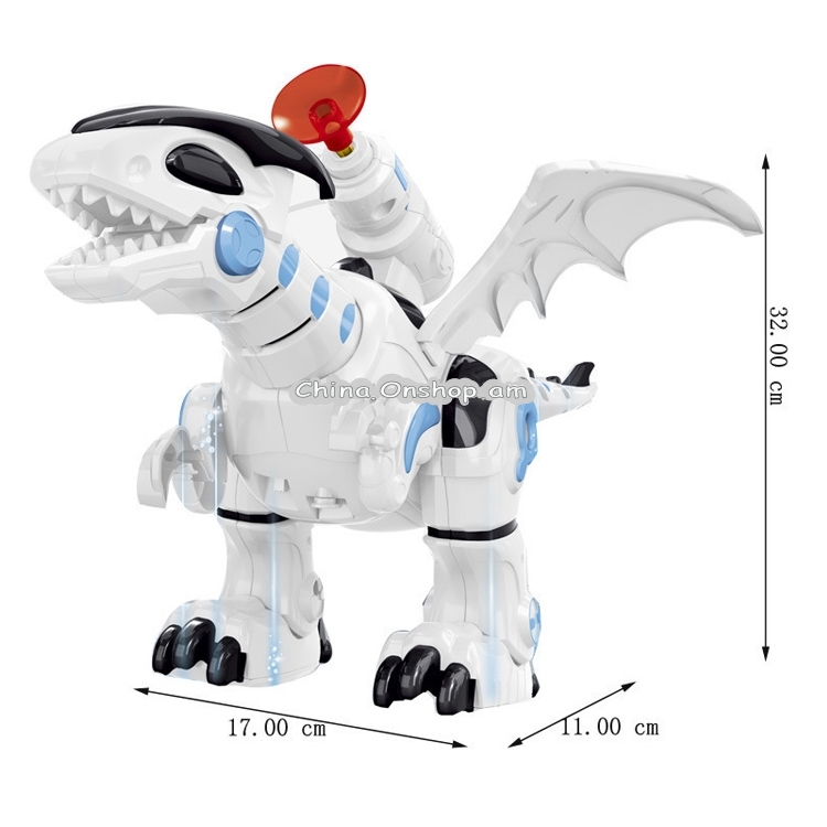 Electric Mechanical Fighting Dinosaur Children Dinosaur Model Toy, Support Walking & Lighting & Sound & Launch Soft Bullet