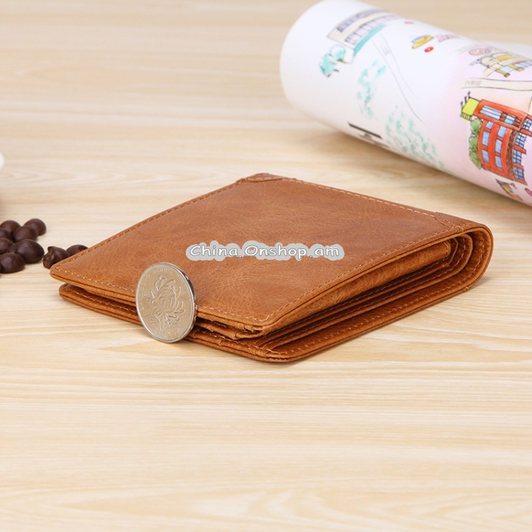 TP-173 Ultra-Thin Multi-functional Retro Cowhide Leather Multiple Card Slots Wallet