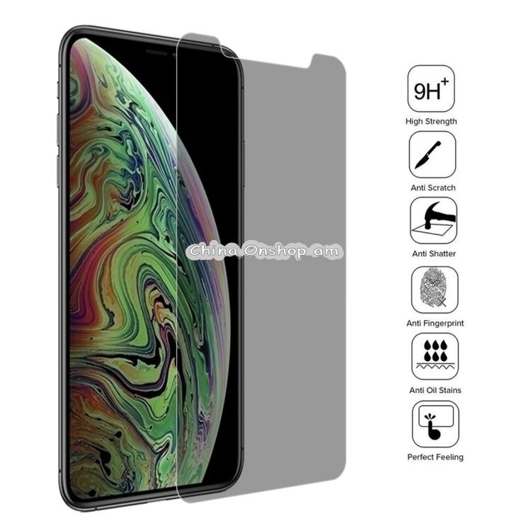 9H 3D Privacy Anti-glare Non-full Screen Tempered Glass Screen Protector for iPhone XS Max