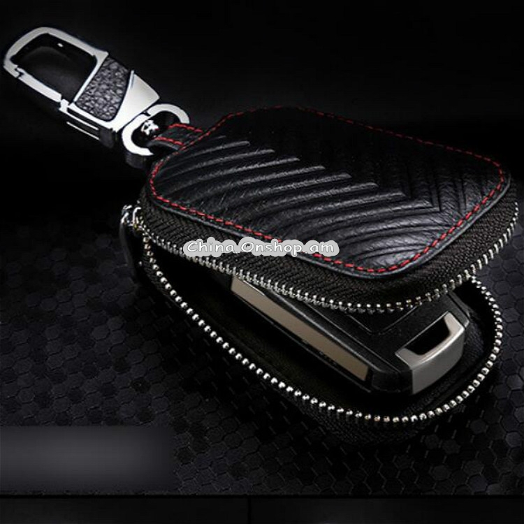 Multifunctional Hook Up Leather Car Key Bag