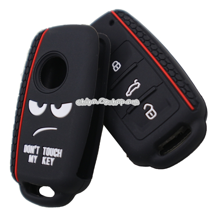 Do not Touch My Key Style Silicone Car Key Cover for Volkswagen Jetta Polo Passat Skoda Tiguan Golf
