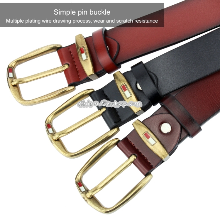 Dandali L8037 Men Casual Imitation Copper Buckle Leather Belt Waistband
