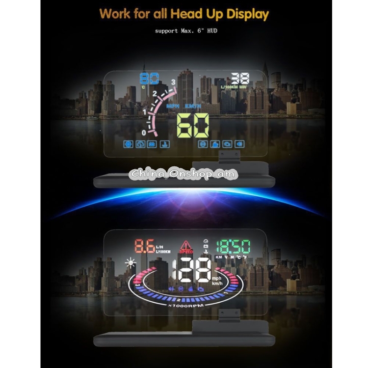 H6 Multi-function Car Smartphone Navigation Head Up Display Holder for 6 Inch Smartphone