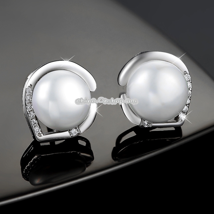 Women Fashion S925 Sterling Silver Freshwater Pearls Earring