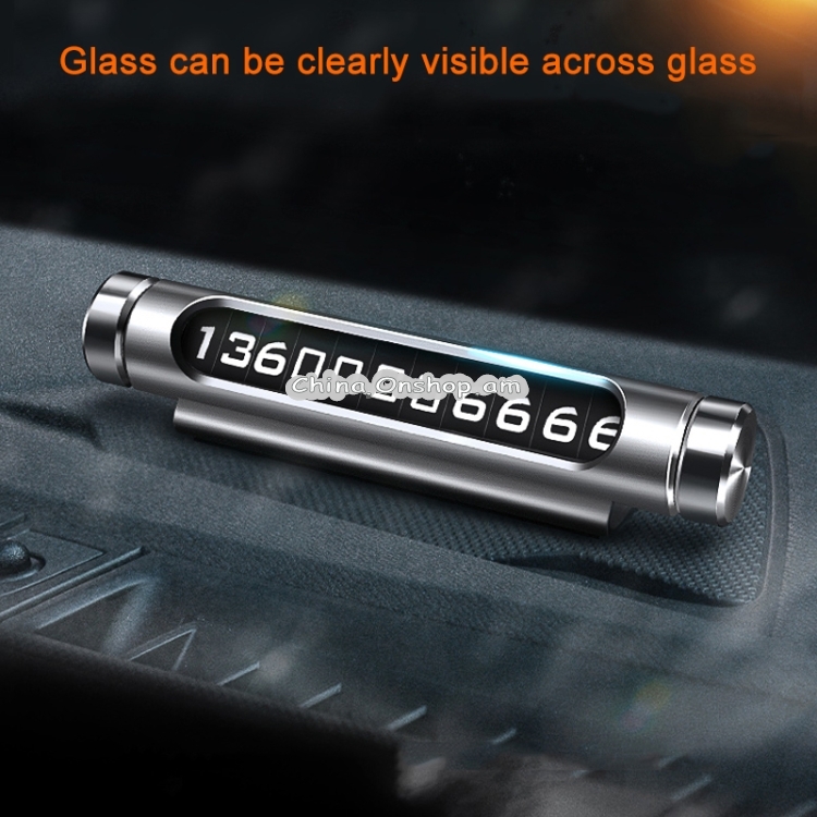 Magnetic Adsorption Design Car Shape Rotatable Luminous Car Temporary Parking Card with Phone Number
