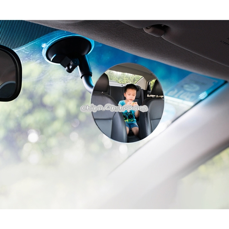 360 Degree Adjustable Car Interior Windshield Circular Blind Spot Mirror with Sucking Cup Holder