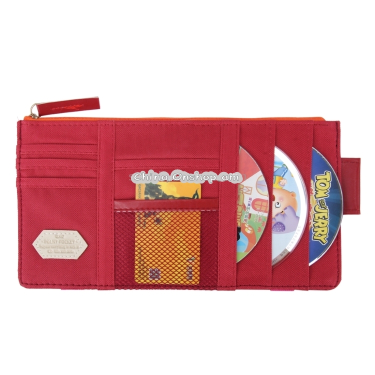 Muti-functional Auto Car Sun Visor Sunglass Holder Card CD Storage Holder Inner Pouch Bag