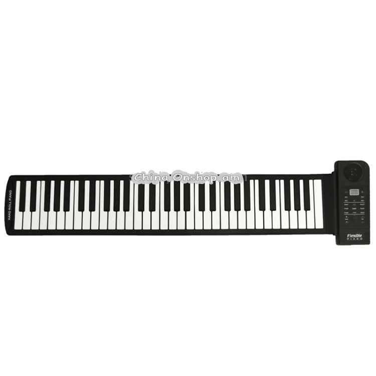 61 Keys Portable MIDI Silicone Flexible Roll Up Piano, Keyboard: 90 x 7 x 0.6cm