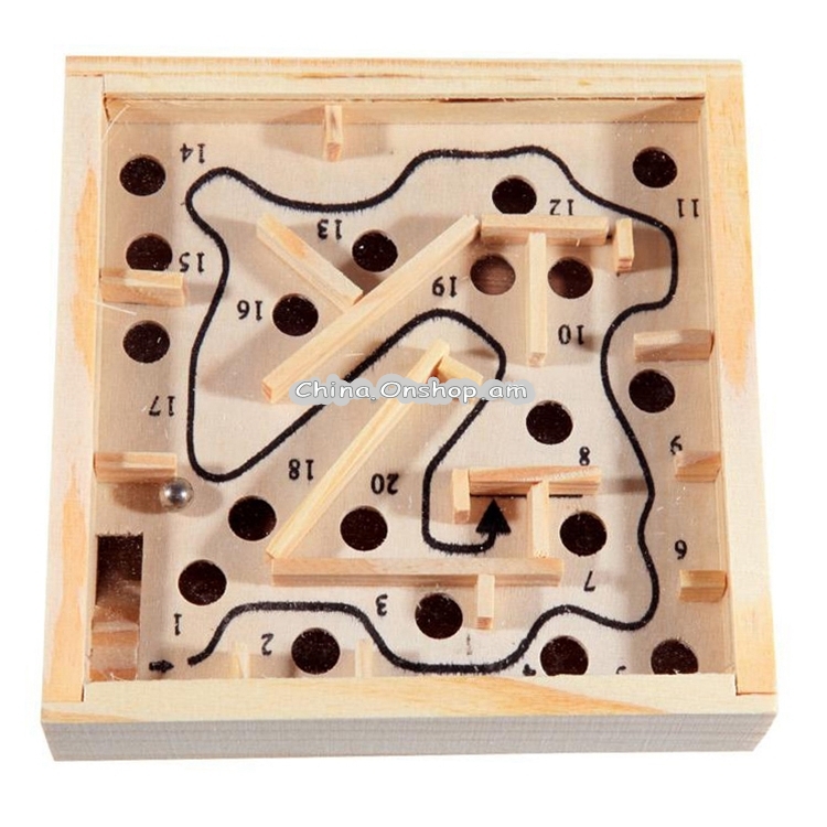 Intelligence Toys Wooden Palmtop Steel Maze Balancing Ball Game