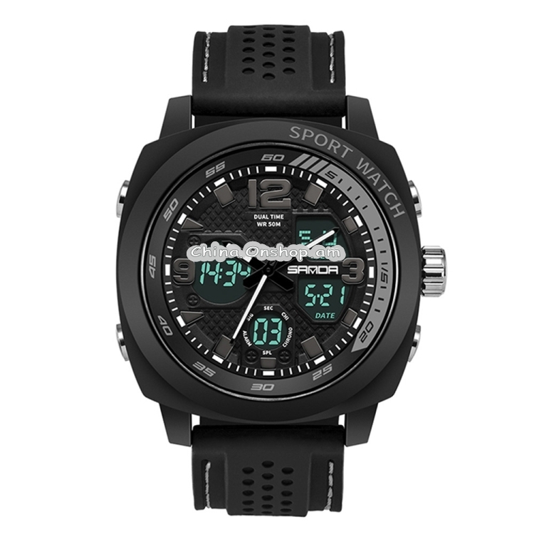 SANDA 790 Outdoor Watch Sport Waterproof Double Display Men Watch Multi Function LED Electronic Student Watch