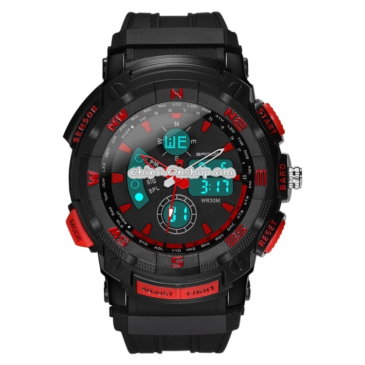 SANDA 775 Watch Male Electronic Watch Adult Middle School Students Youth Multi Functional Sports Water Proof Trend Double Watch