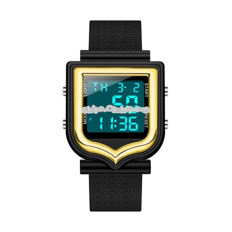 SANDA 388 Fashionable Square Outdoor Sports Leisure Watch Men's And Women's Multi-Functional Waterproof Luminous Electronic Watch