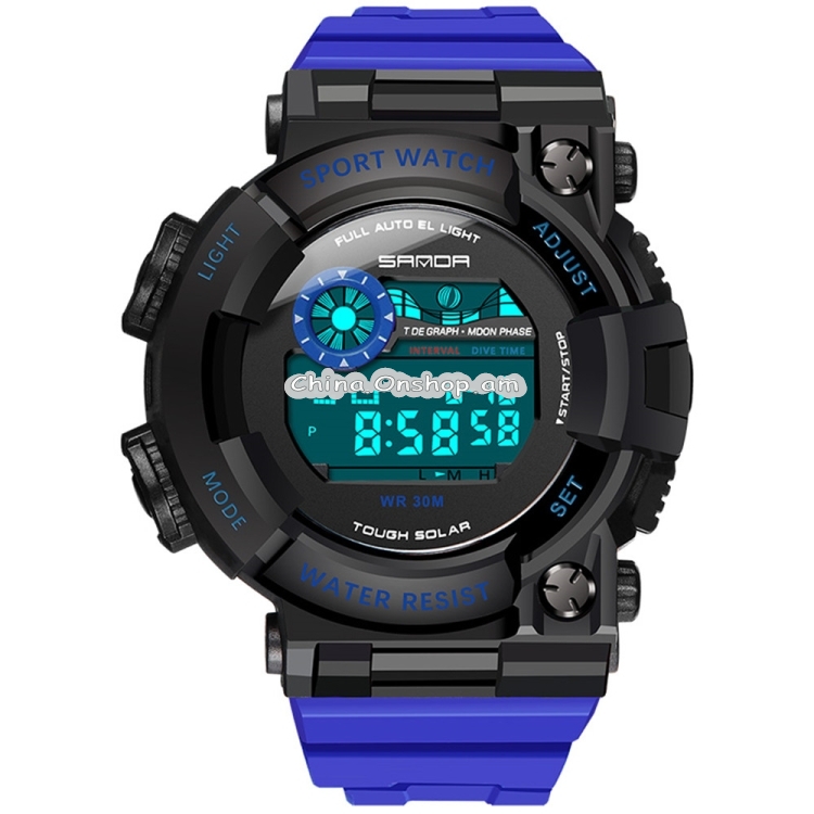 SANDA 668 Watch Men's Electronic Watch Fashion Night Light Waterproof Student Sports Multi-Function Watch