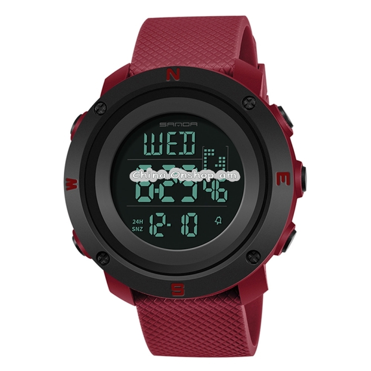 SANDA 361 Fashionable Night Light Sports Children Electronic Watch Multi Functional Personality Night Light Men Waterproof Watch