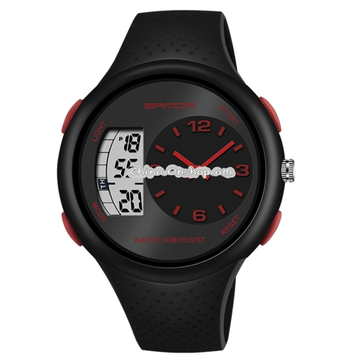SANDA 763 Men Waterproof Student Watch Explosive Fashion Multi Functional Night light Outdoor Sports Personality Electronic Wrist Watch