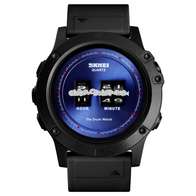 SKMEI 1546 Men Drum Roller Watch Fashion Leisure Waterproof Large Watch Disk Design