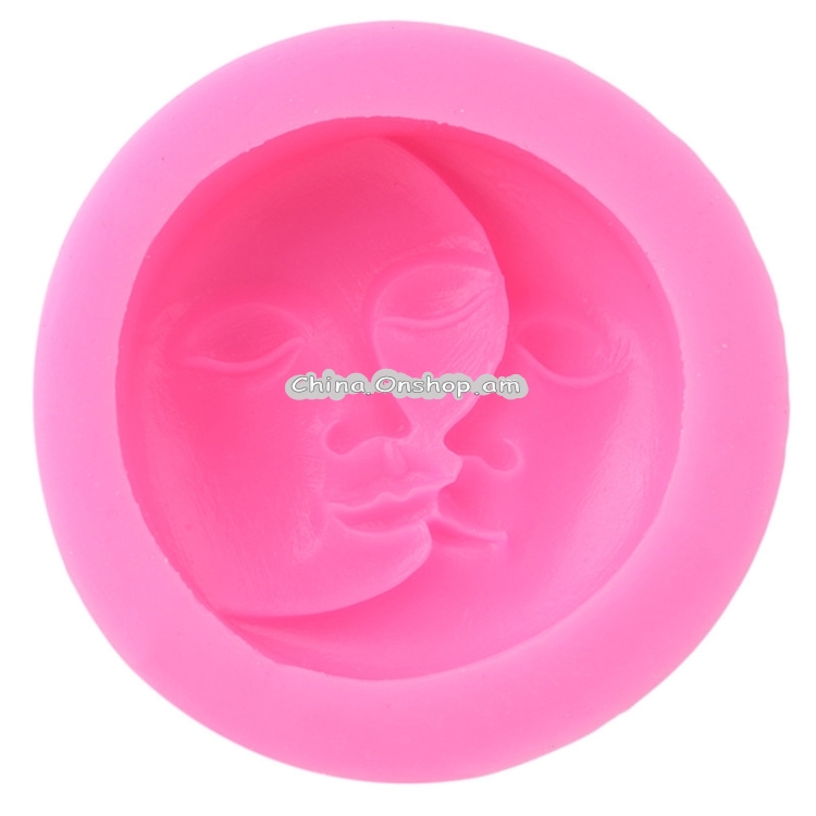 2 PCS DIY Chocolate Cake Pudding Decoration Tool Face Silicone Model Baking Mold