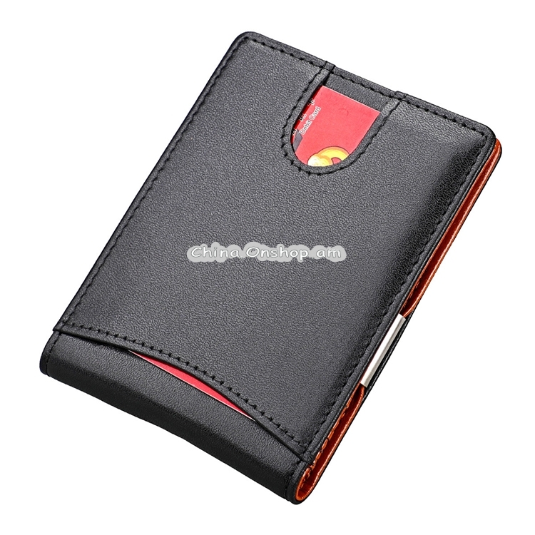 9601 Antimagnetic RFID Mini Crazy Horse Texture Leather Wallet Billfold