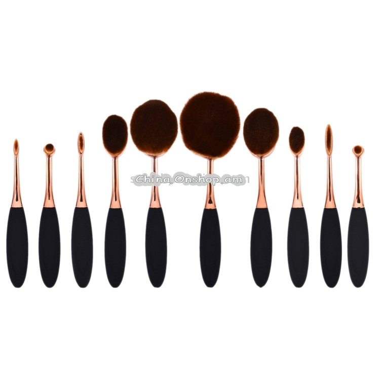 10 PCS Toothbrush Style Handle Makeup Brush Eyebrow Brush Set 