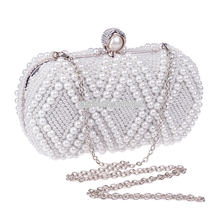 Women Fashion Banquet Party Pearl Handbag Single Shoulder Crossbody Bag