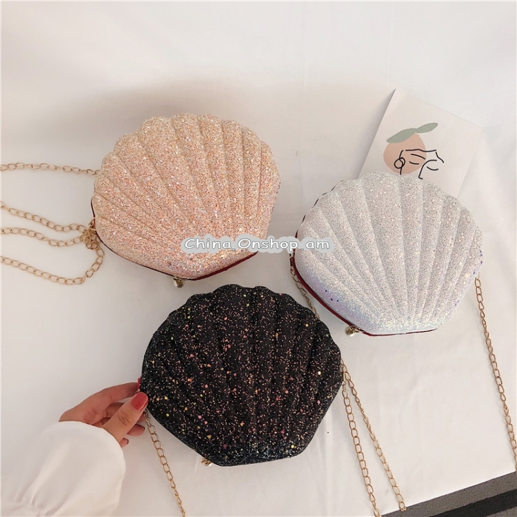 Shell Shape Fashion Sequined Single Shoulder Crossbody Bag